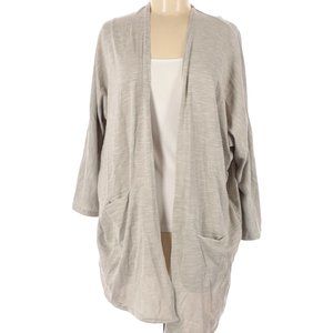 DONNI Draped Open Front Cardigan with Pockets